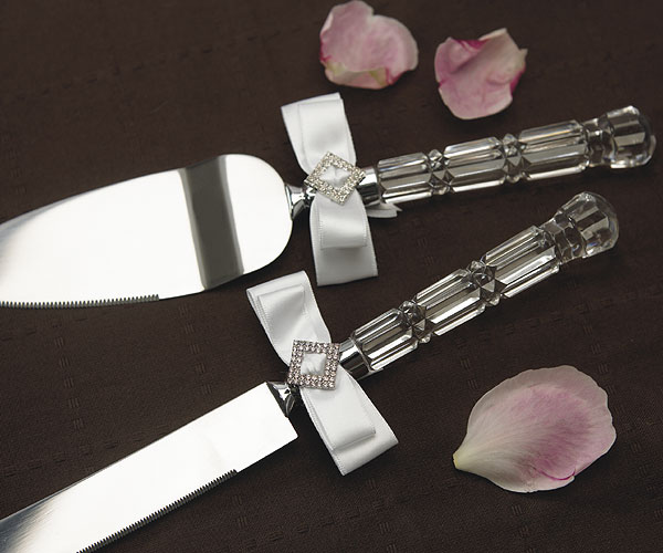 Pure Elegance in Wedding White Cake Serving Set Couture Bridal