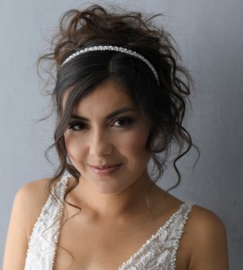 A delicate headband of 4mm crystals & 4mm MOP beads….(Diamond white MOP only)…………. 