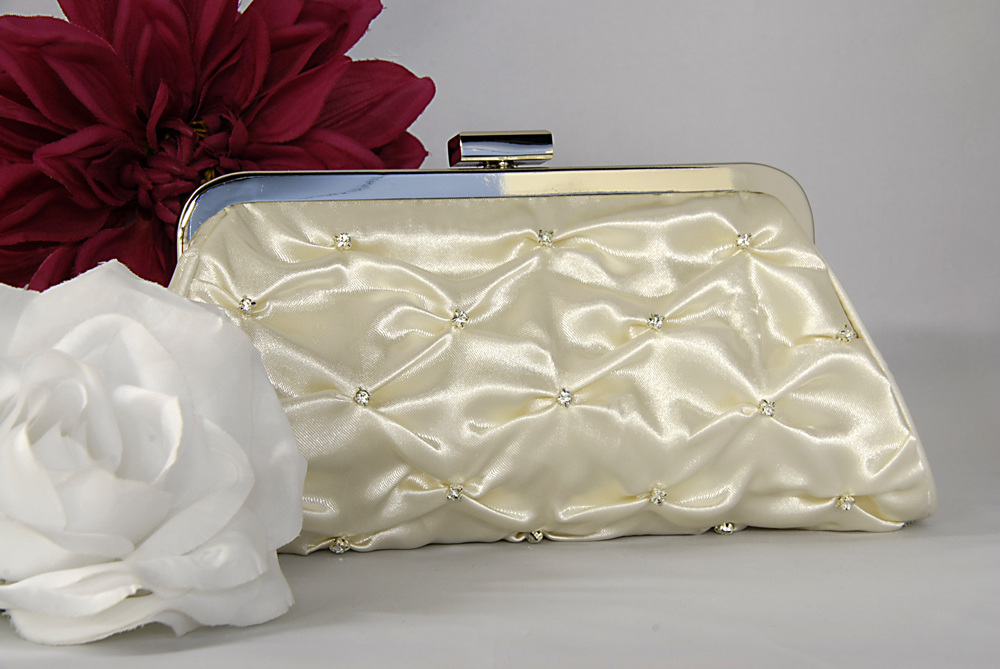Wedding Clutch Bag Ivory/cream Satin Handbag Evening Clutch 