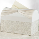 Black Damask White Card Box - Couture Bridal